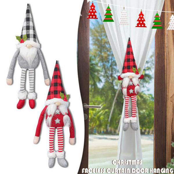 Julgardinsspännen Jultomte Snögubbe Gardinband Grey 1PCS
