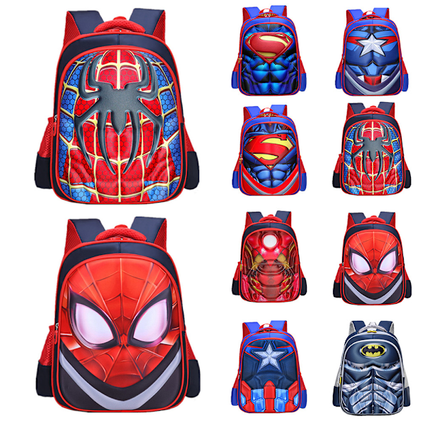 Barnryggsäck Spiderman Skolryggsäck Förskole Ryggsäck Captain B