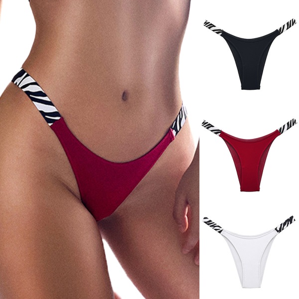 Kvinnor Sexiga underkläder High Cut Strings Brazilian V Back Underkläder Red S