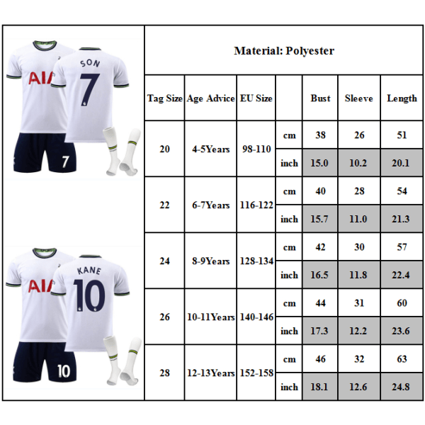 Barnfotbollströja Tottenham Hotspur Jersey Fotbollströjor Kit för barn #9 12-13Y