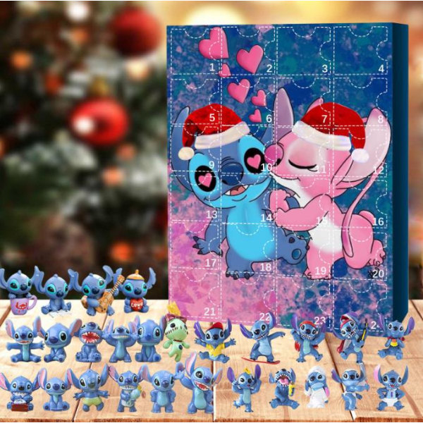 Stitch Figurer Jul Adventskalender Barn 24st tecknade leksaker