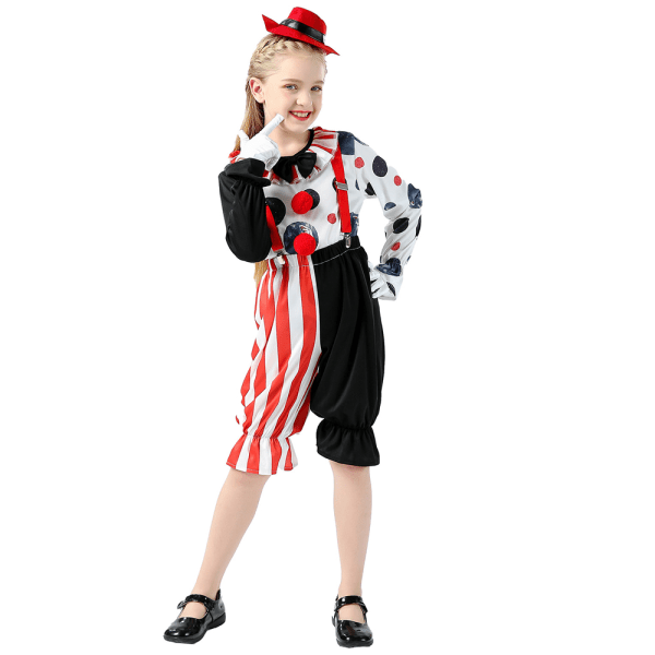 Halloween barn clowner prestanda kostym scen kostym set S