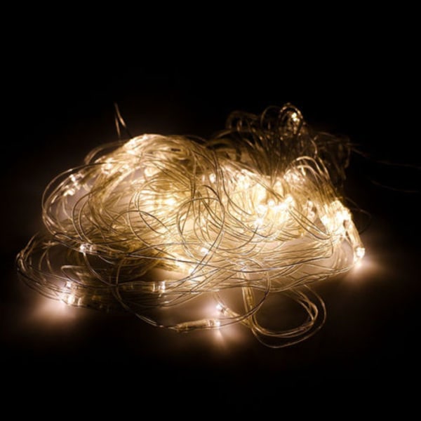 Mesh LED-ljus Nät Fairy Stringgardinljus Bröllopsdekor Warm White 3*2m