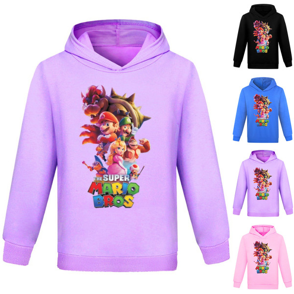 Kids Boys 3D Mario Bros Hoodie Sweatshirt Långärmad kappa black 140cm