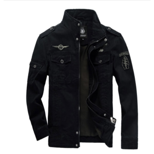 Herrar Vårför & Höstmode Pilotjacka Ungdom Utomhus Stor Storlek Jacka För Kvinnor Black 4XL