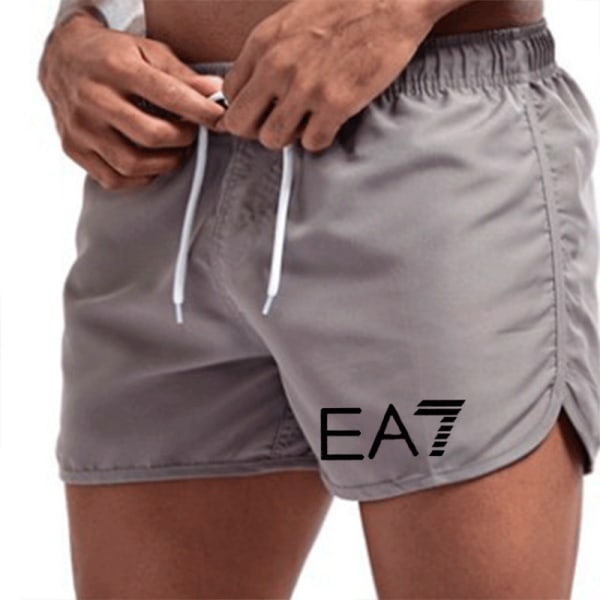 EA7 Herr Print Badshorts Badbyxor Sommar Strand Gym Sport Kortbyxor Badkläder Grey 3XL