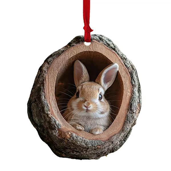 1 st Söt Djurpynt för Julgran Skogsdjur Små Djur Skogspendant Dekorationer Rabbit