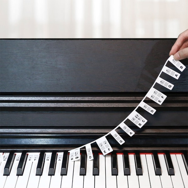 Avtagbara pianoklaviaturetiketter Återanvändbara klistermärken Black and white