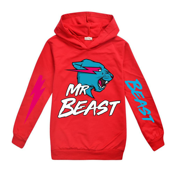 Barn Pojkars Cartoon Pullover Tröja Casual Hoodies Toppar Red 140cm
