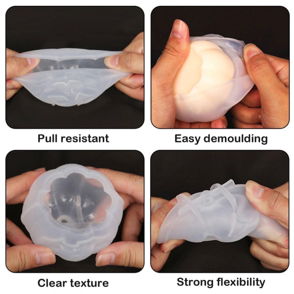 3D Pumpa Ljusformar Silikonform DIY Ljus Tårta Bakning A