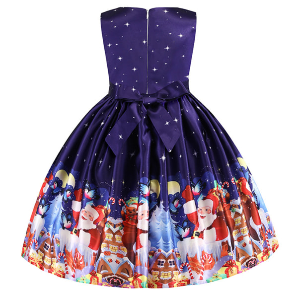 Barn Flickor Ärmlös prinsessklänning för julbröllop Royal Blue 100cm