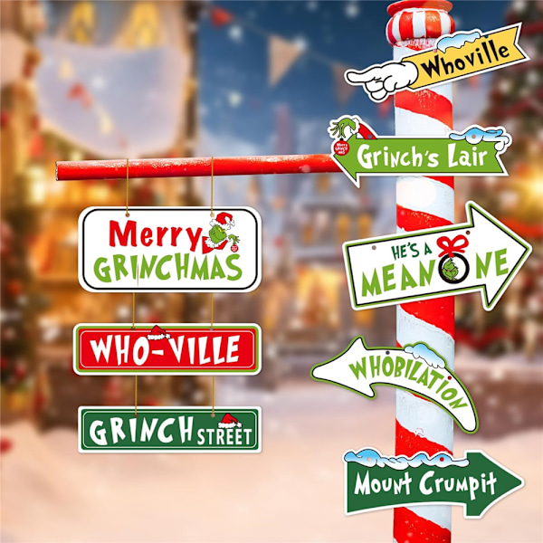 18 st julgranspynt, Whoville-papperspynt för julhängande dekorationer för hemmet inomhus, vinterjul, semesterfest, festfavoriter