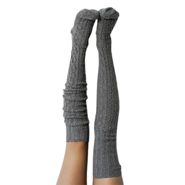 Enfärgade strumpor för kvinnor för vintern Dark Gray