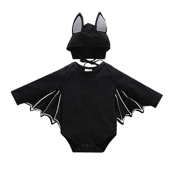 Vauvan pojan Halloween-jouluhaalari pitkillä hihoilla, lepakkokuosi Black 70