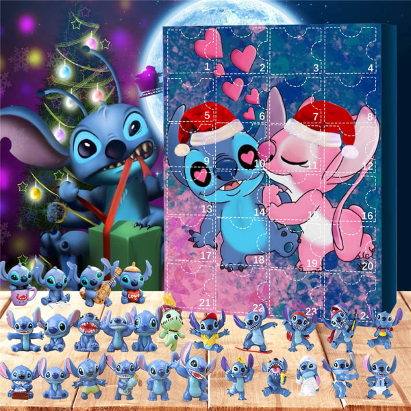 Stitch Figurer Jul Adventskalender Barn 24st tecknade leksaker