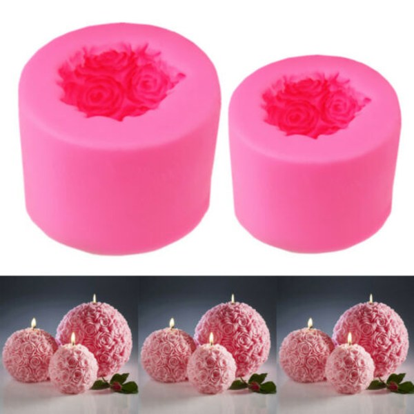 Rose Flower Ball Mould / DIY 3D Mould / Dekoration L