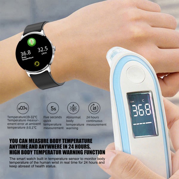 Health Watch Klocka Tryck Puls Fitness Tracker Watch black