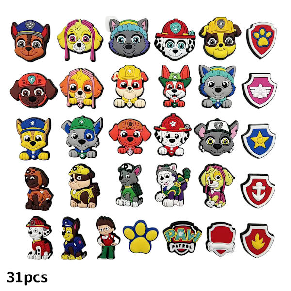 31 st PAW Patrol-skortillbehör grottskor DIY-prydnader 31PCS