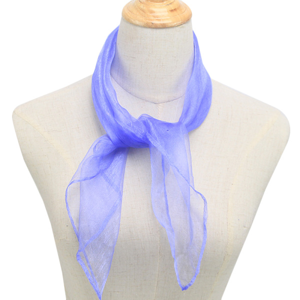 Dame 50-talls firkantet chiffong hals hodeskjerf skjerf wrap Light Purple 60*60cm