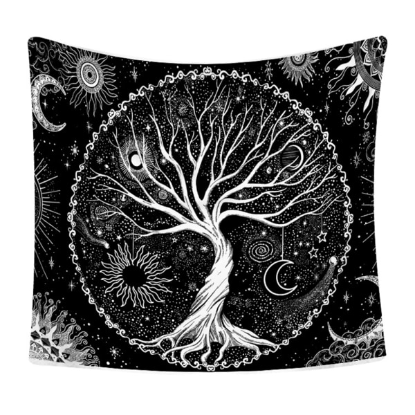 Gobeläng Sun Moon Tree Vägghängande Sängkappa Filt Mat Inredning 150*130cm