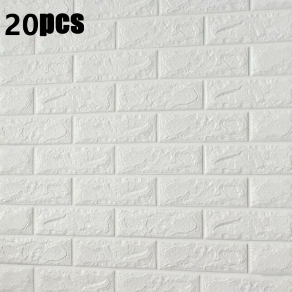 20 st Kakel Tegel Väggdekal Vattentät Självhäftande Tapet white 20PCS