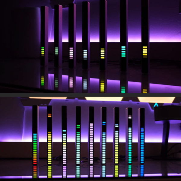 RGB-ljud Ambient Light Colorful Music LED Atmosphere Light Bar silver
