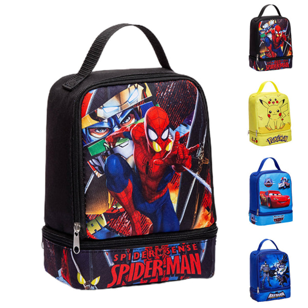 Barnens Dubbelskikts Lunchbox Väska Isolering Bento Väska Spiderman