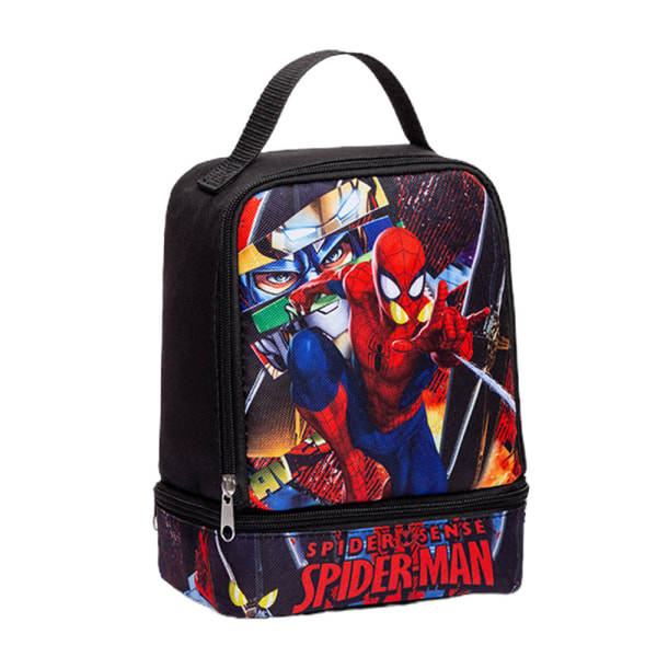 Barn Dubbellagers Lunchbox Bag Isolering Bento Bag Spiderman