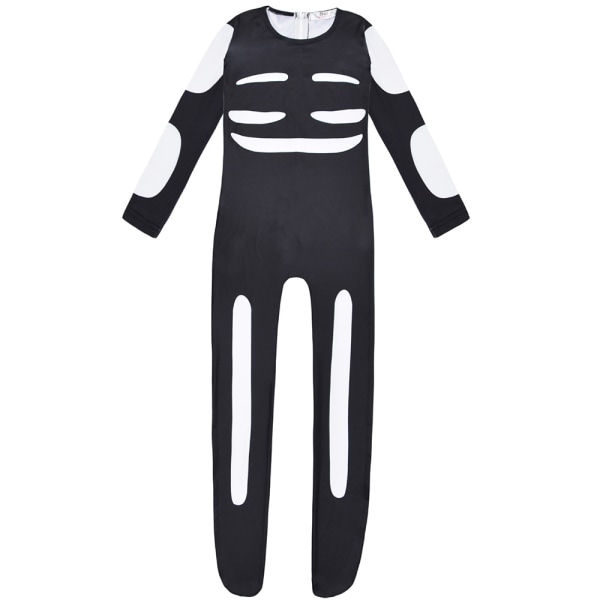 Halloween Cosplay Kostym Skull Jumpsuit Outfits för barn 140cm