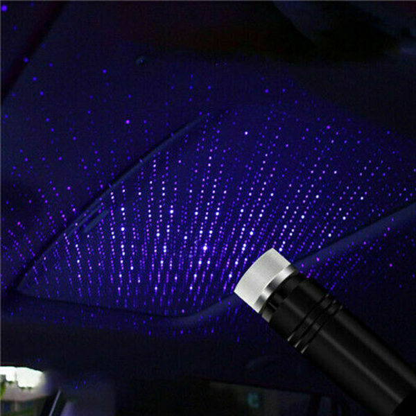 USB Star Night Light Car Roof Star Lights för sovrumsbil Blue-Purple