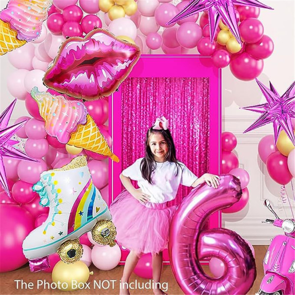 Rosa set Barbie-tema partytjejfödelsedag