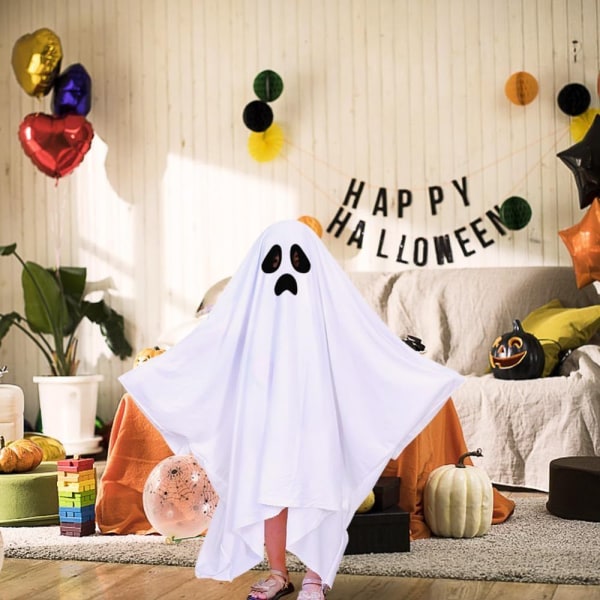 Halloween kostym för barn Cosplay rollspel White Ghost Cloak A L