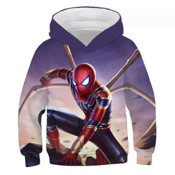 Barn Pojkar 3D Spider-Man Hoodie Tröja Långärmad Jacka B 140cm