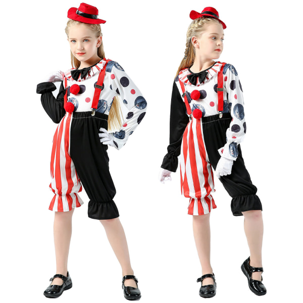 Halloween barn clowner prestanda kostym scen kostym set XL