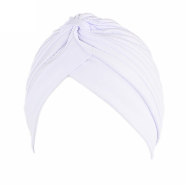 Kvinnors plisserad turbanknut Twist Cap Huvudband Headwrap 4