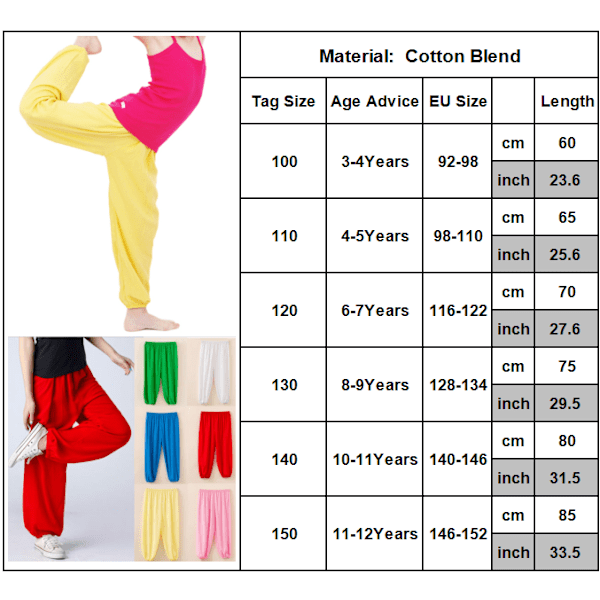 Barn Pojkars Haremsbyxor Ali Baba Byxor Lösa Hareem Yogabyxor Ålder 3-12 år Red 100cm