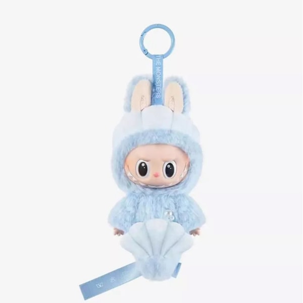 POP MART The Monsters Labubu Blind Box Samlefigur - Pop Mart Spennende Macaron Plysj Nøkkelring Utgave (1 Blind Box, 17cm)
