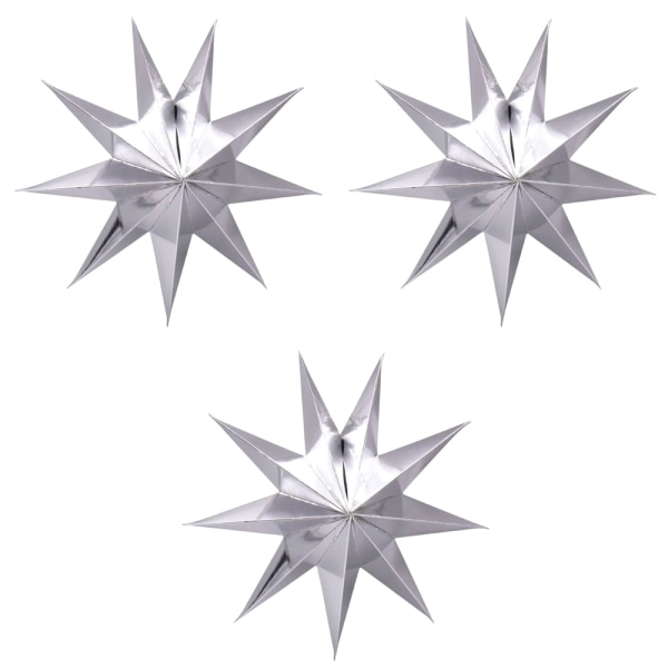 30 cm Pappersstjärna hängande dekoration Bröllopsfödelsedagsfest Xmas Silver 9 Spetsiga Papper Stjär