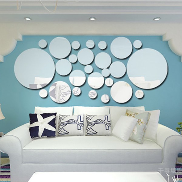 Akryl cirkel rund spegel klistermärke sovrum dekorationer dekaler