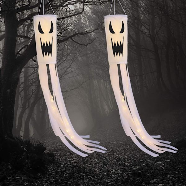 1/2 KPL Halloween-haamu tuulipussi lippu ulko-ovi puutarha roikkuu tuuliviiri karmiva koriste 1PCS