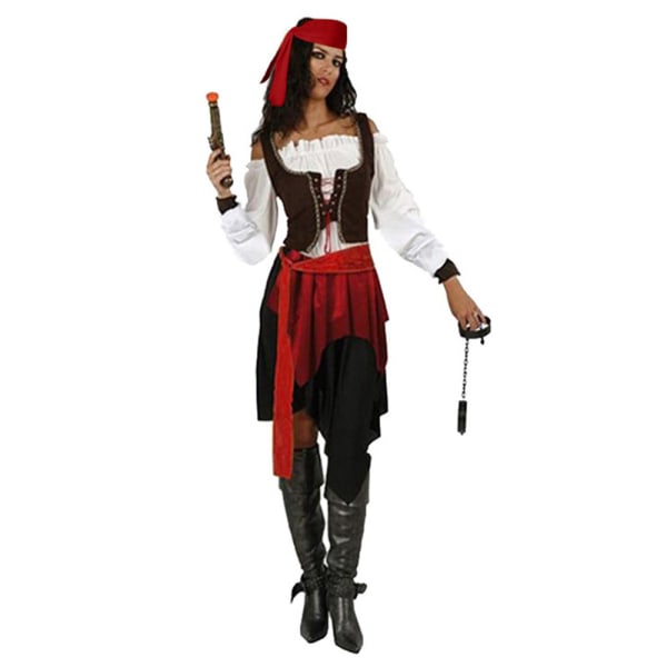 Piratdräkt rollspel renässans skjorta huvudduk set Women 155-175cm