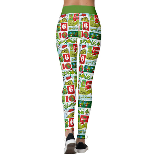 Højtaljede juleleggings til kvinder med striber C L