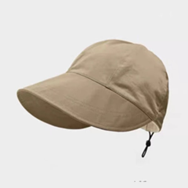 Basebollkeps Dam Solhatt Utomhus Bred Brätte UV-skydd Vikbar Hästsvans Mesh Sommar Visir Keps eller Trädgård Strand Resa Khaki