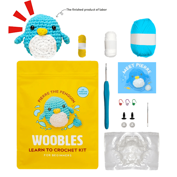 The Woobles Nybörjar Kit för Virkad Amigurumi A
