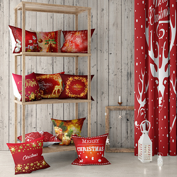 45x45CM Jul Kuddfodral Dekoration Kast för Hem Soffa C