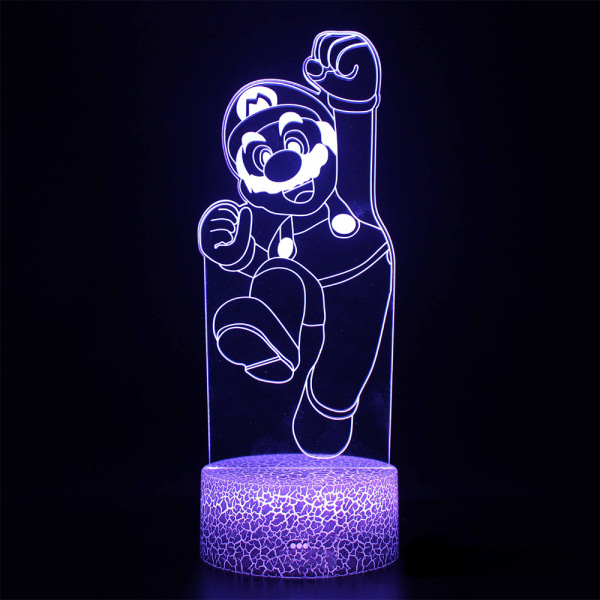 Mario 3D-lampa LED nattlampa med touchkontroll Lamppresenter C