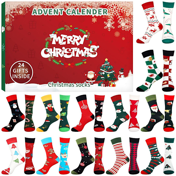 Adventskalender 2024 för Kvinnor Jul Adventskalender Strumpor Roliga Julstrumpor för Kvinnor Adventskalender 2024 för Vuxna Presenter Blind Box