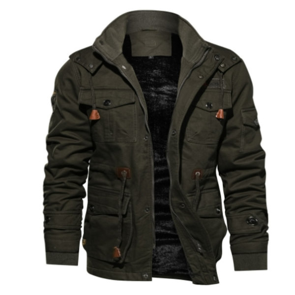 Herre Lynlås Hættetrøje Casual Hættetrøje Fleece Jakke Mode Løs Bjergbestigning Top Green M