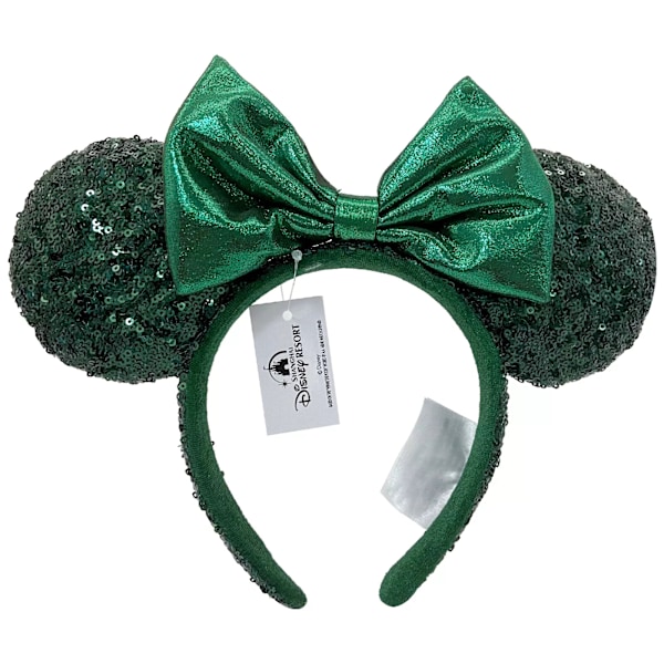 Ører Smaragdgrønne Pailletter Minnie Mouse Disneyland Parker Paillet Hårbøjle Kvinder