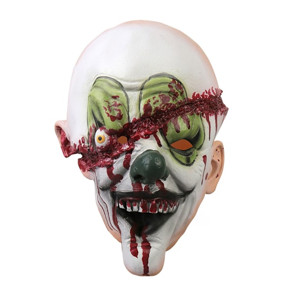 Halloween-skräckmask - Ond Clownsmask - Zombie-kostym